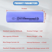 Vente chaude usine : Batterie EV 40P 3.6V 4000mAh NMC Li-ion rechargeable Grade-A, cellules 21700, 1000 cycles, pour DIY Vélo Électrique et Trottinette