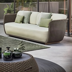 Nouvelle Arrivée - Canapé d'Extérieur Modulable en Teck et Rotin Tressé, Étanche, pour <span class=keywords><strong>Salon</strong></span>, Balcon, Terrasse, Hôtel et Jardin - Product Image 2