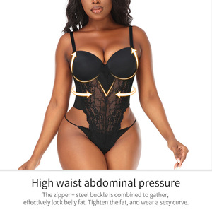 सेक्सी फीता थोंग बॉडीसूट ने साफ-साफ पतली कट सांस लेने वाली रोजमर्रा की फर्म पैंटी एक टुकड़ा ब्रा - Product Image 3