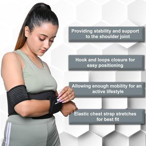 Pengekang lengan imobilisasi bahu kanan kiri, penguat elastis untuk kerah klavikula, penstabil bahu subluxasi tulang - Product Image 3