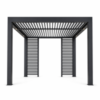 Pergola bioclimatique en aluminium haut de gamme avec éclairage LED et chauffage, maison de jardin moderne, gazebo en aluminium pour une vie de plein air luxueuse