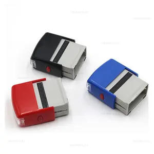 38x14 mm custom logo self office inking stamp automatic rubber self-inking stamps case handle holder personalized