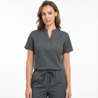 Nouvelle blouse médicale pour femmes, manches courtes, col en V, uniforme d'hôpital, tenue de travail pour infirmières, uniforme professionnel pour clinique dentaire