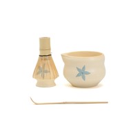 Ensemble de Matcha en céramique étoile de mer peinte à la main avec fouet en bambou et porte-fouet ensemble de cérémonie du thé Matcha japonais