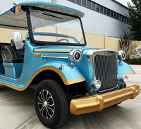 Voiturette de golf électrique classique rétro 8 places, véhicule de tourisme durable avec auvent de protection pour hôtels, stations balnéaires et transport en parc