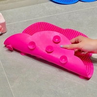 FF5919 Bantalan Penggosok Kaki Berbentuk Bunga dengan Suction Cup, Sikat Pengelupas Kulit Tubuh, Sikat Punggung Silikon untuk Mandi dan Shower