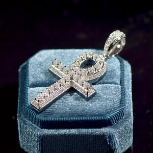 Joyería fina Regalos de hip-hop Plata de Ley 925 Santo cristiano Hombres Mujeres Gra Moissanite Colgante Cruz - Product Image 6