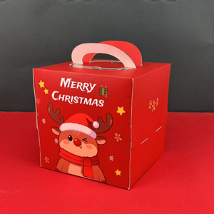 Caja <span class=keywords><strong>de</strong></span> <span class=keywords><strong>Regalo</strong></span> Ecológica Personalizable <span class=keywords><strong>de</strong></span> Cartón Blanco, Plegable, para Manzanas Navideñas, con Asa - Product Image 4
