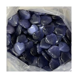HZ bleu opale amour en forme de coeur guérison cristal naturel pierres précieuses Reiki pierres d'inquiétude pour soulager l'anxiété - Product Image 2