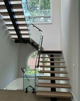 Rampe en verre/câble personnalisable avec conception de sécurité, en forme de I, pour escalier droit intérieur, marche en acier pour la décoration intérieure