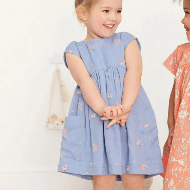 New Arrival Latest Design Summer Sleeveless Cute Kids Clothing Dress Casual Baby Girl Dress
