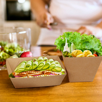 Prix de gros Plateau d'emballage jetable naturel non couché pour sandwich au buffet de cafés