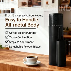เครื่องบดกาแฟไฟฟ้า Kingze แบบพกพา ชาร์จผ่าน USB ได้ ผลิตจากสแตนเลส ใบมีดทรงกรวย สำ<span class=keywords><strong>ห</strong></span><span class=keywords><strong>รับ</strong></span>ใช้ในครัวเรือน พร้อมโลโก้สั่งทำได้ - Product Image 6