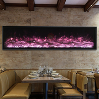 Cheminée électrique murale encastrée à LED sans conduit, 100 cm, pour décoration intérieure de luxe, effet flamme, vente chaude