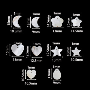 Natural Seashell Charms Mixed Shapes Heart Moon Star DIY Jewelry Bracelet Making Accessories Shell <b>Beads</b> For Crafting - Product Image 2