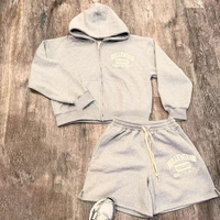 Ensembles de survêtements unisexes personnalisés en coton, ensembles de jogging 2 pièces avec shorts, survêtements amples coupe-vent patchwork pour hommes, ensemble hoodie et short
