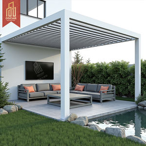 Cobertizo de jardín bioclimático con control remoto Pérgolas al aire libre Cocina Cobertizo de techo con persianas Patio Jardín Pérgola de aluminio - Product Image 1