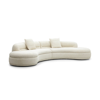 Modernes Luxus-Sofa-Set mit Gebogener Bouclé-Stoffpolsterung, Unregelmäßiges Modulares Minimalistisches Design für Hotel, Villa, Apartment Wohnzimmer