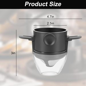 กรวยกรองกาแฟ DIY ตาข่ายสแตนเลส ตะกร้ากรองกาแฟแบบพับได้ อุปกรณ์พกพา - Product Image 2