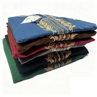 Qamis Homme Thawb Saoudien Dubaï Arabe Robe Kaftan pour Mosquée et Fête Manches Courtes Respirant Brodé Modeste Personnalisé