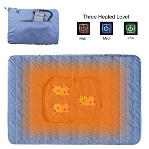 Couverture chauffante USB 2 en 1 - <span class=keywords><strong>Poncho</strong></span> confortable <span class=keywords><strong>matelassé</strong></span> électrique portable, chaud et portable pour la voiture, le bureau, l'usage quotidien - Product Image 4