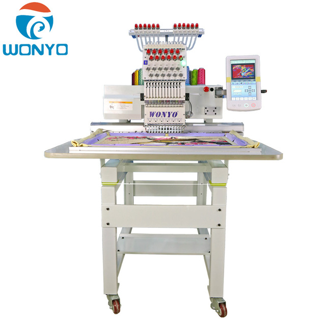New 360*200mm 12 Needles Single Head Computerized Embroidery Machine Engine Gear Bearing 1200 RPM High Speed Easy Operation