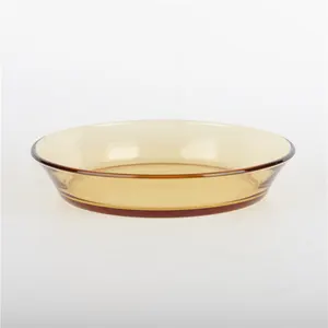 Изготовленный на заказ логотип фабричная матовая прозрачная посуда для еды vagetabele набор янтарной стеклянной тарелки