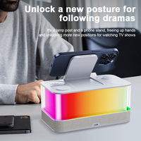 Nieuwe Producten 2024 Blue Tooth Speakers Rgb Draadloze Oplader 5 In 1 Draadloos Oplaadstation Met Wekker