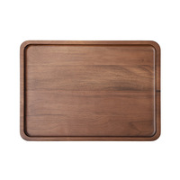 Plateau de service pour le salon en bois massif importé d'Amérique du Nord, style luxueux, entièrement sculpté, en noyer noir