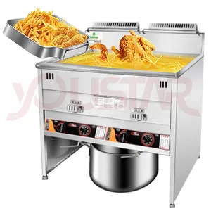 Commercial Kitchen Table Top Pressure Electric Oil Gas Deep Fryer Machine with tank