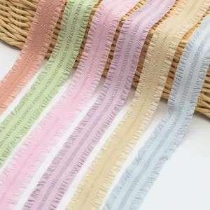 May Đồ Lót Nylon Picot Ren Trim Đàn Hồi Webbing Ban Nhạc Sò Picot Cạnh Căng Vành Đai Vải Băng Cho Đồ Lót