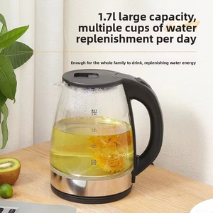 Bouilloire Électrique en Verre 1,7 L pour le Marché Européen, Arrêt Automatique, Base en Acier Inoxydable, Visibilité Transparente de l'Eau Bouillante, Pour la Maison - Product Image 2