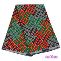 Tissu imprimé batik ethnique africain, tissu imprimé imitation cire géométrique double face en polyester