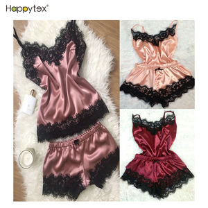 <span class=keywords><strong>Pigiama</strong></span> di seta all'ingrosso personalizzato di lusso come <span class=keywords><strong>pigiama</strong></span> per <span class=keywords><strong>donna</strong></span> designer da <span class=keywords><strong>donna</strong></span> pigiami Plus Size pigiami raso poliestere elegante pizzo - Product Image 6