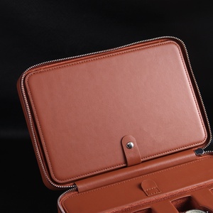 <span class=keywords><strong>Valigia</strong></span> personalizzata a 8 slot OEM del produttore con organizer per scatola di <span class=keywords><strong>orologi</strong></span> in vera pelle di lusso da viaggio con cerniera per uomo - Product Image 5