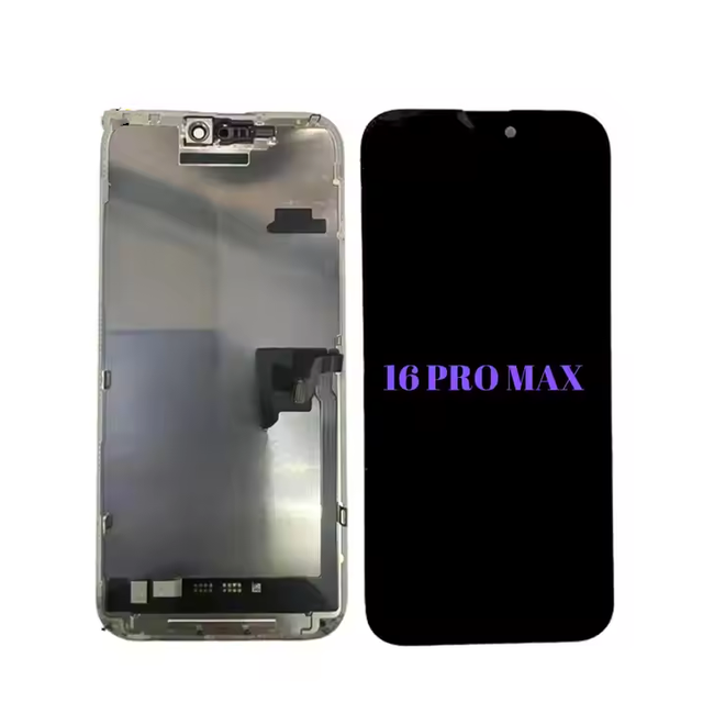 High Quality LCD Touch Screen Frame Assembly for 16 Pro Max Replacement 1 Year Warranty Original Digitizer 100% Tested