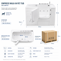 Baignoire pour chien chauffée à jets d'eau pour hydro-massage apaisant et relaxation profonde