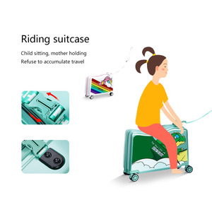 NOHOO impermeabile all'ingrosso del progettista bambini simpatico cartone animato bagaglio studente trolley borse di scuola con ruote per i bambini - Product Image 5