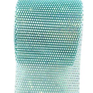 S265 bleu couleur <span class=keywords><strong>diamant</strong></span> cristal maille tissu coupe Stretch élastique strass filet maille pour vêtement et chaussures accessoires - Product Image 6
