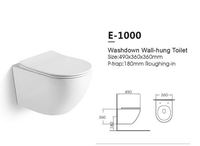 WC suspendu en céramique blanc de haute qualité au design moderne, avec chasse d'eau à décharge directe, pour salle de bain de villa