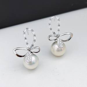 22376DIY Pendientes de Plata S925, Accesorios de Moda con Soporte Circular Vacío de 9-15 mm, Lazo y Tachuelas para Oreja, Accesorio para Perlas DIY - Product Image 3