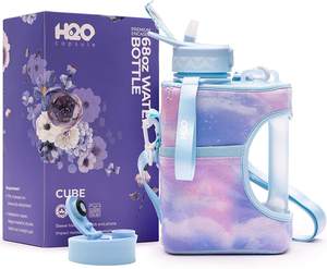 <span class=keywords><strong>2.2</strong></span> litre (74 ons) su şişesi kaplı saman ve Chug kapak BPA ücretsiz kullanımlık spor sürahi kolu ile - Product Image 2