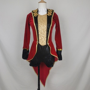 Abito da ballo in velluto rosso Costume da ballo Jazz per danza classica - Product Image 1