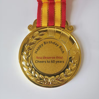 Médaille d'honneur en métal personnalisée en gros pour usine, style art populaire américain, avec boîte en velours, trophée gravé moulé sous pression, forme personnalisée