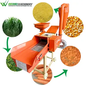 Weiwei 1-2.8t/h Weiwei automatic feed processing grinder mill animal farm use cattle cow feed grass crusher and cutter machine