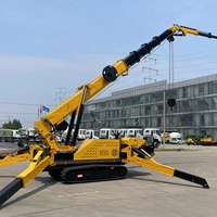 Direto da Fábrica CE Guindaste Aranha com Lança Articulada Hidráulica, Controle Remoto, Esteira, Cesto Tripulado, Capacidade de 8 Toneladas, Motor, 18m de Alcance