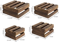 Boîtes de rangement pour nouveau-nés, 4 boîtes de rangement, exposition décorative, style rustique, en bois, pour le rangement, élévation d'exposition et décoration