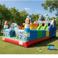 Vente directe usine : Château gonflable combiné avec toboggans multiples, parc d'attractions à thème dessin animé, aire de jeux gonflable avec toboggan aquatique, certifié CE