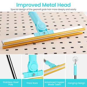 Huisdierharen verwijderaar set 3-in-1 met lange steel, tapijtrekker voor bank, auto, tapijt, verzorgingstool, pluizenverwijderaar - Product Image 4