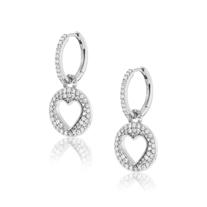 LOZRUNVE Süße 925 Sterling Silber Rhodium Schmuck Offene Herz-Tropfen-Creolen - Product Image 1